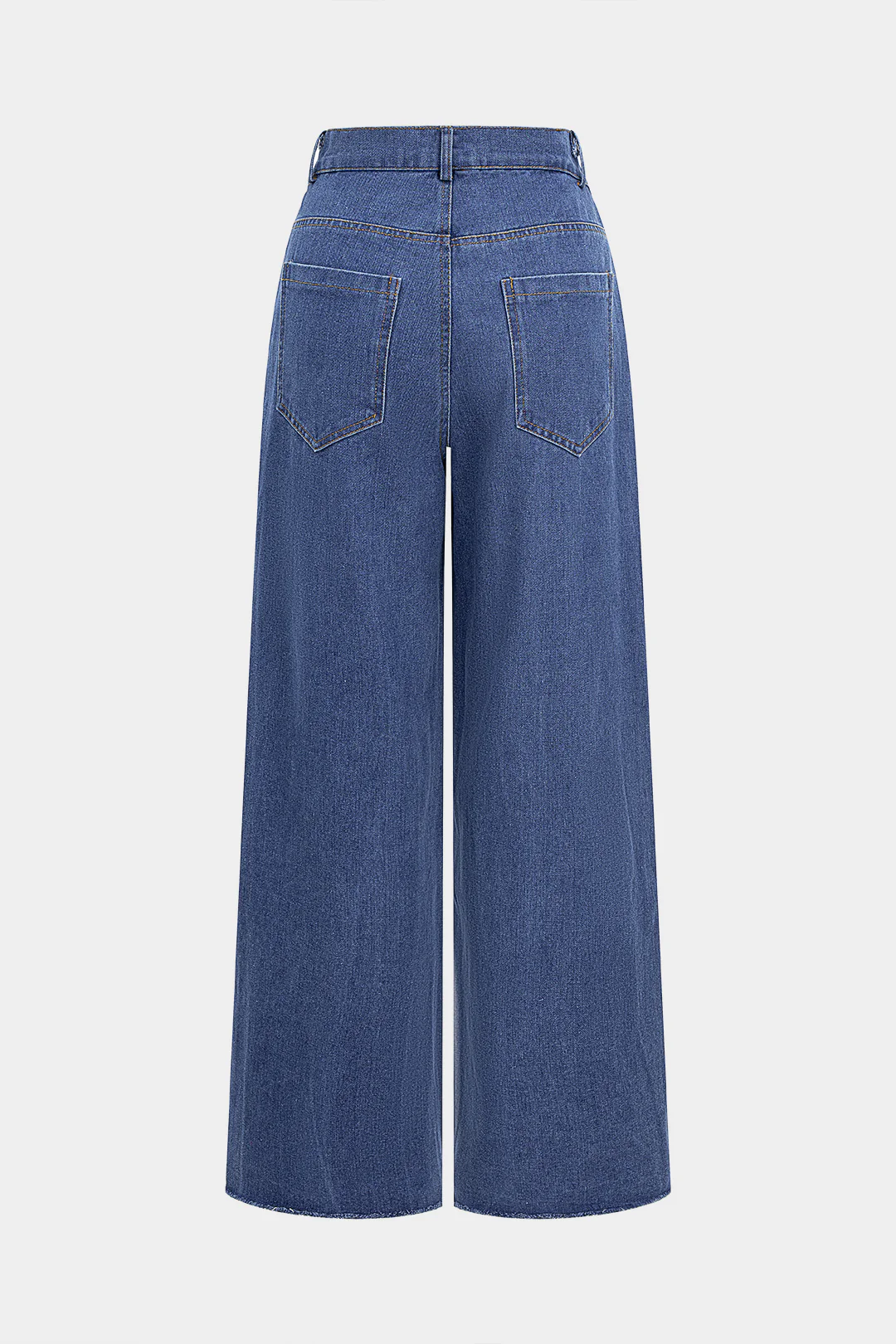 Denim High Waist Patchwork Wide Leg Jeans - Image 2
