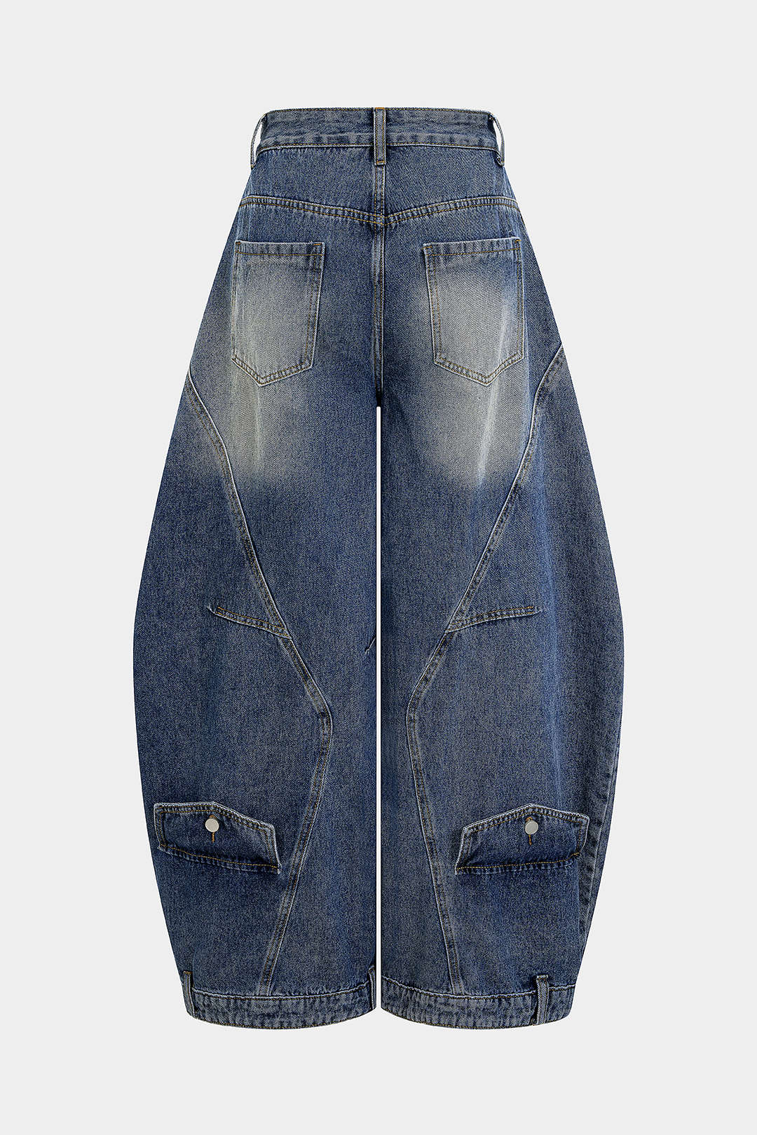 Denim Washed High Waist Barrel Jeans - Image 2