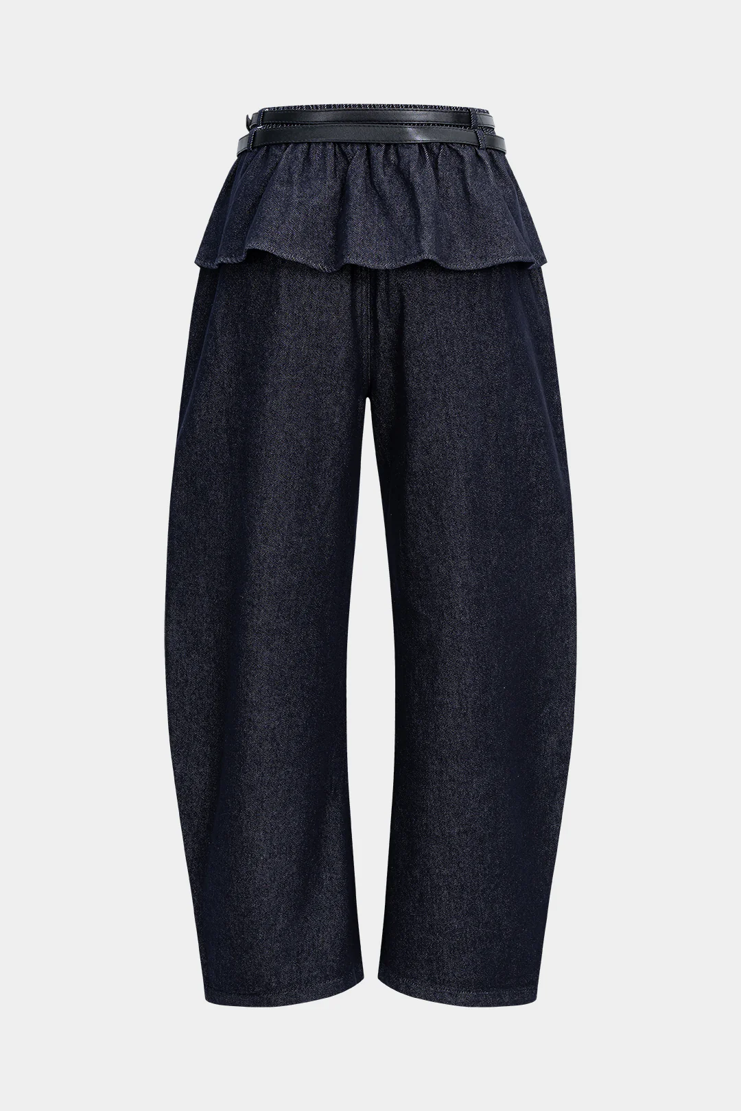 Denim Belted Shirred Jeans - Image 2