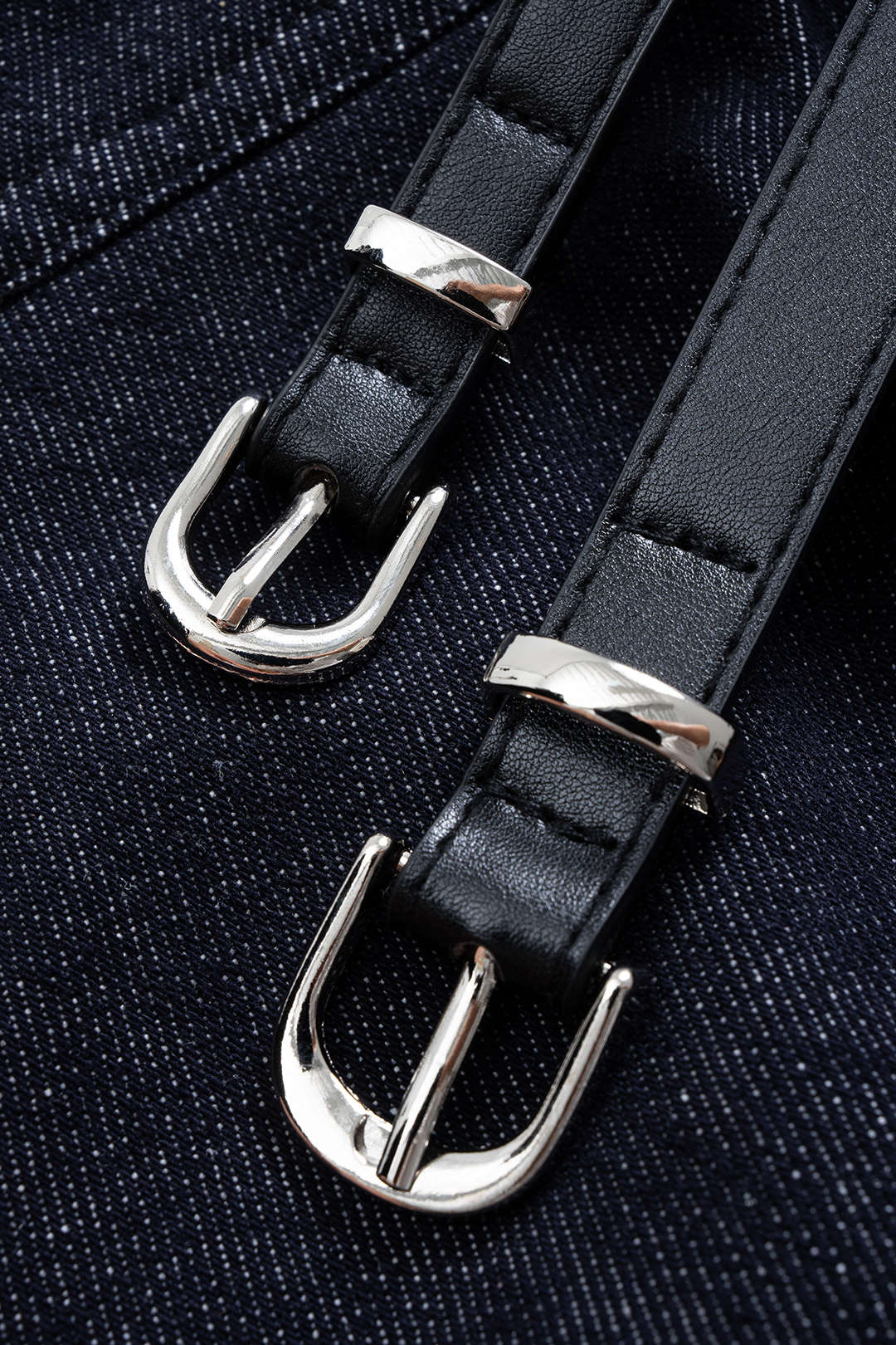 Denim Belted Shirred Jeans - Image 3
