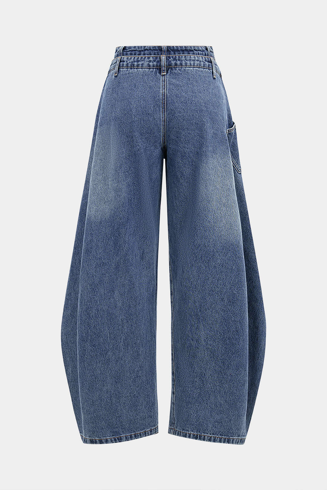 Denim Asymmetric Button Jeans - Image 2