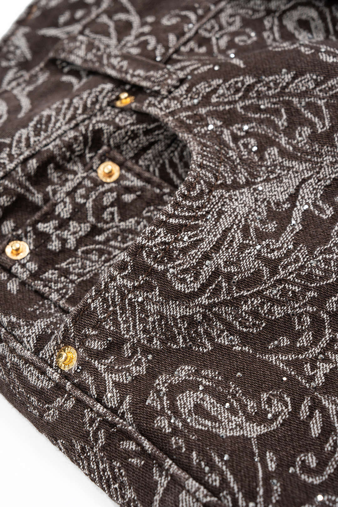 Retro Paisley Print Denim Straight Leg Jeans - Image 3