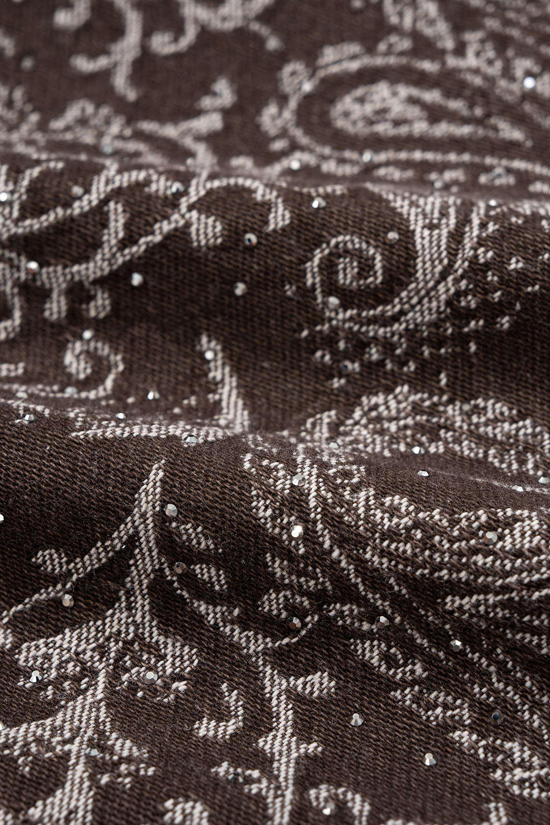 Retro Paisley Print Denim Straight Leg Jeans - Image 4