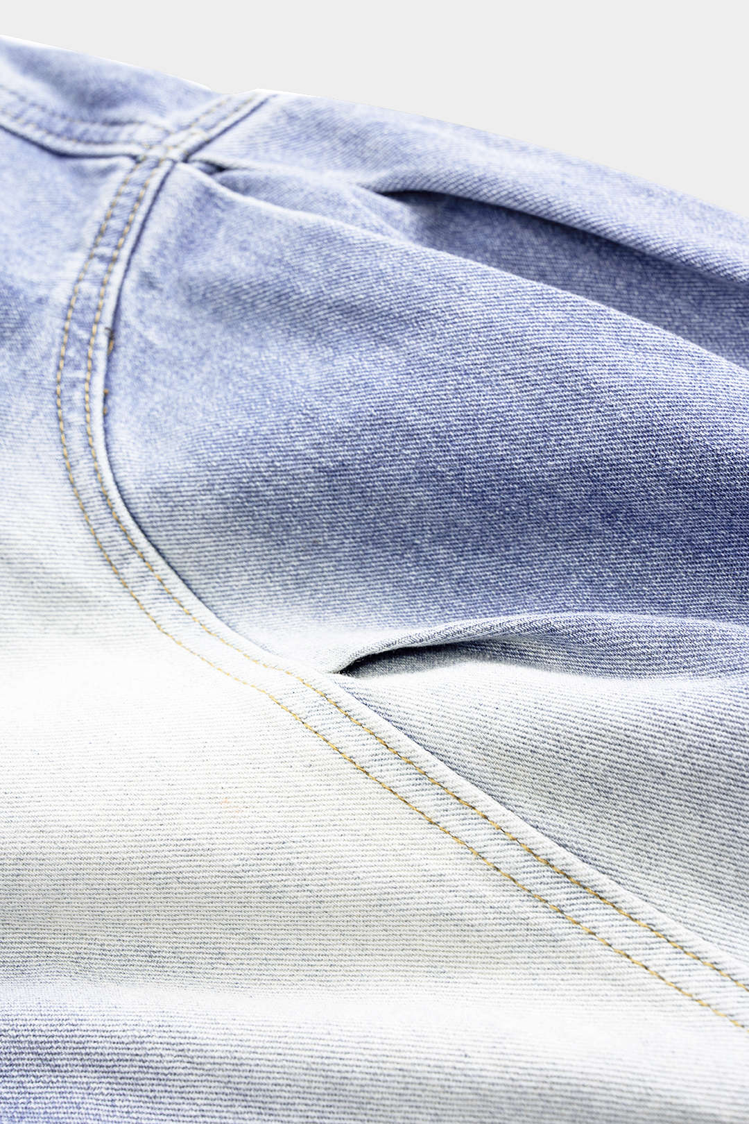 Denim Drawstring Shirred Waistband Jeans - Image 4