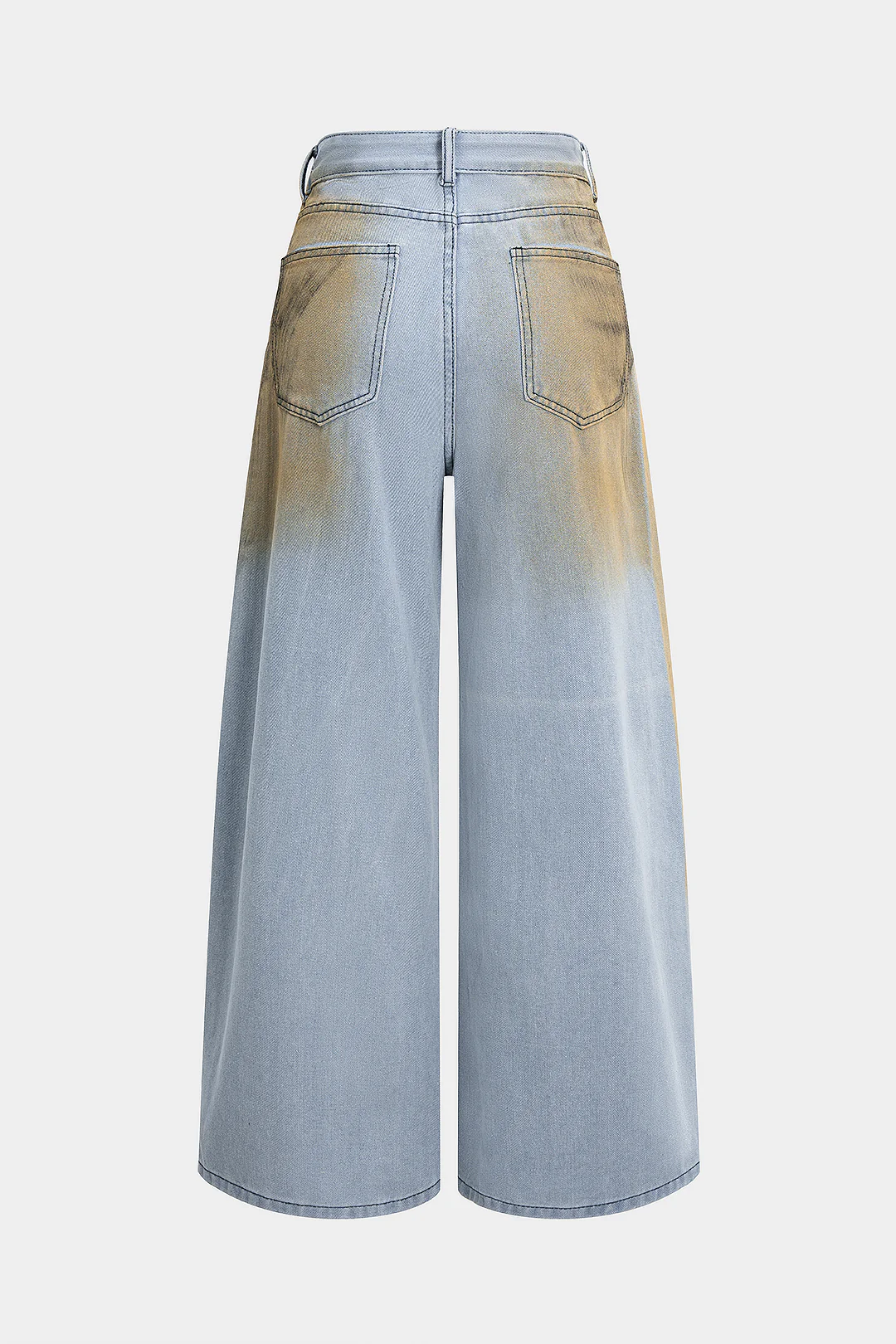 Denim Contrast Pocket Wide Leg Jeans - Image 2