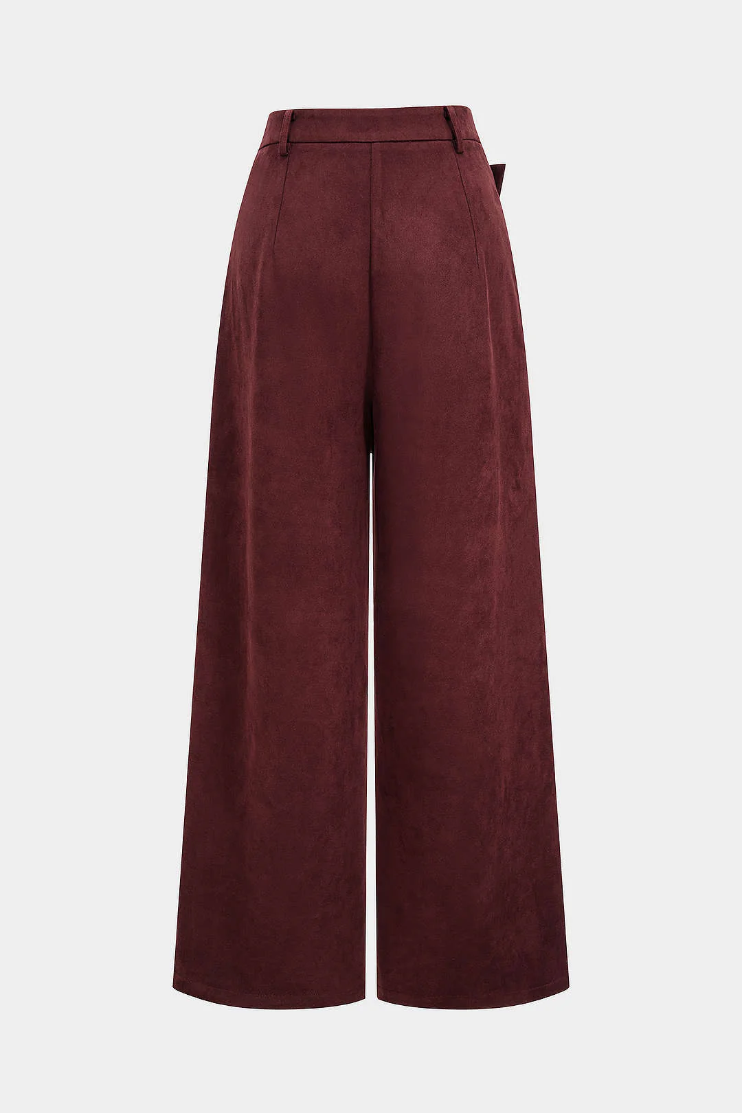 Faux Leather Suede Patchwork High Waist Asymmetrical Pants - Image 2