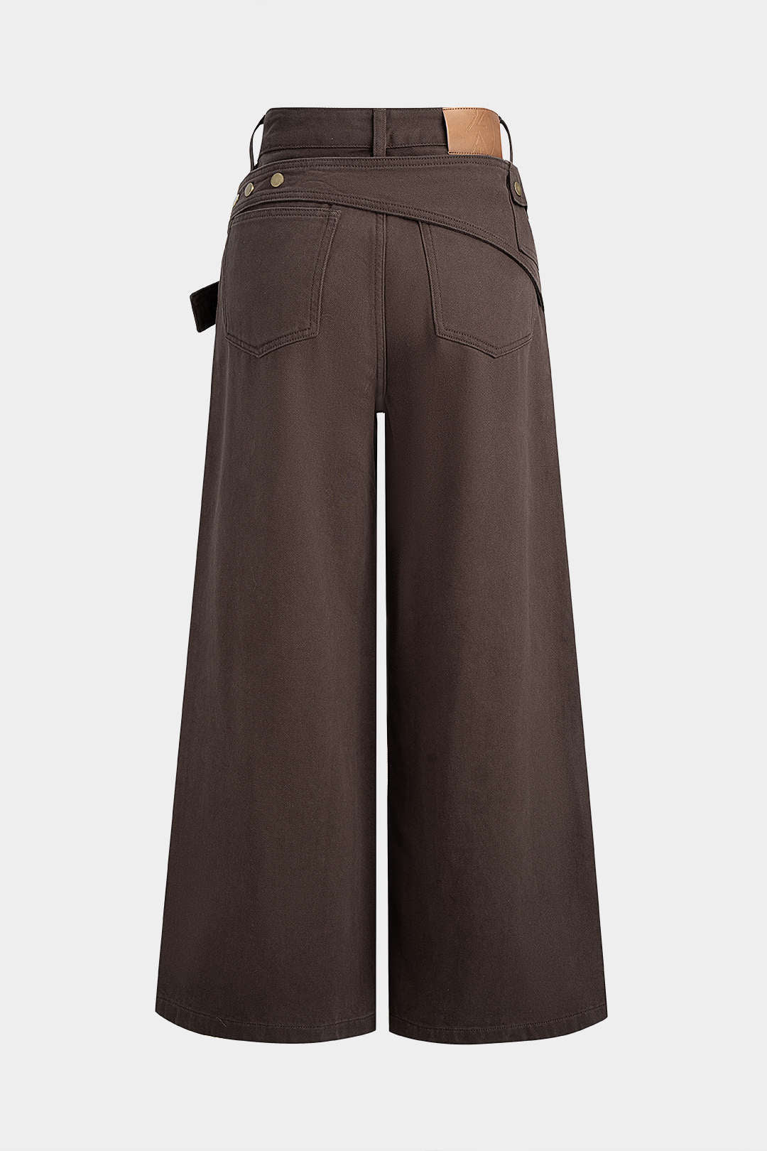 Denim Asymmetrical Wide Leg Jeans - Image 13