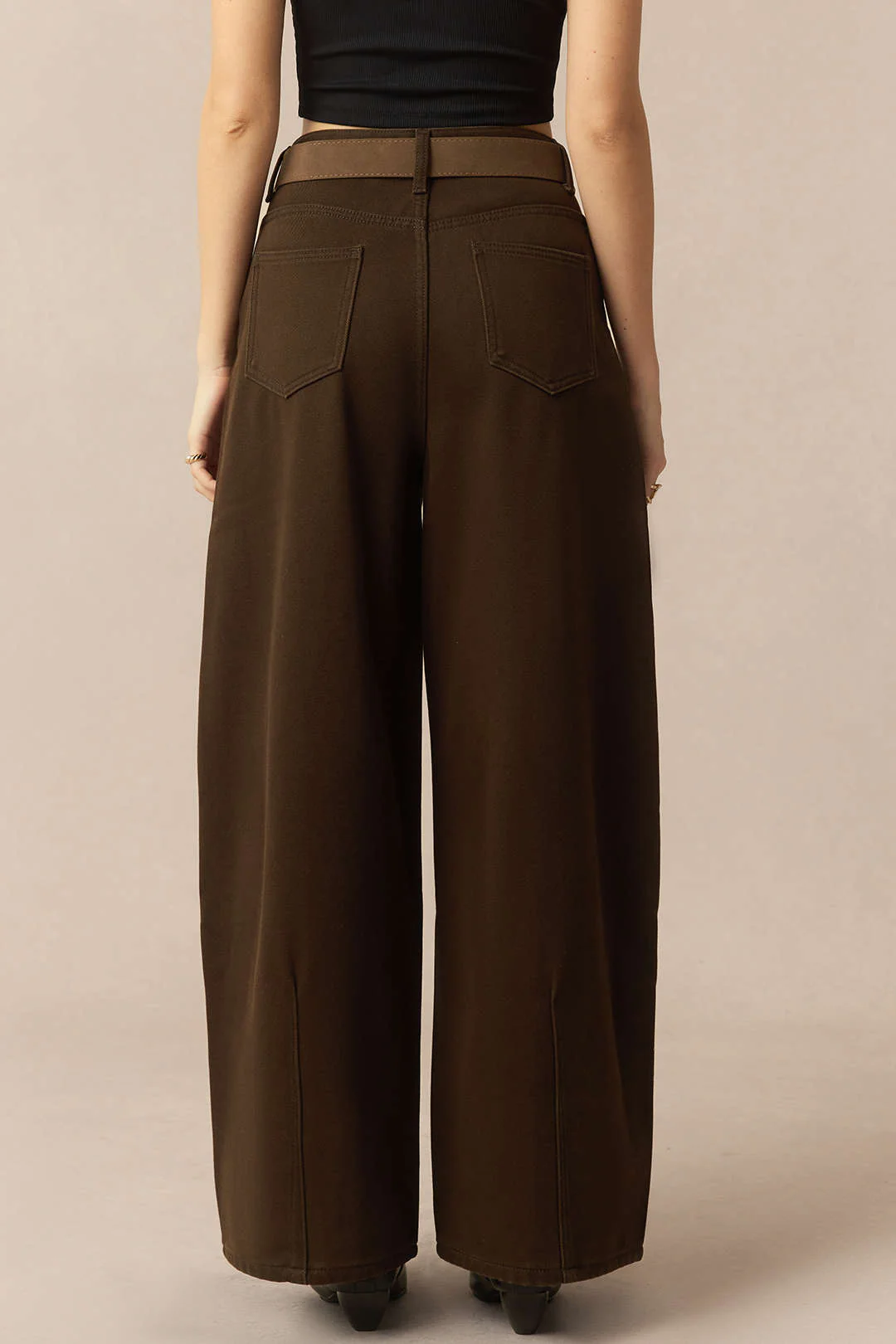Denim Rhinestone Cecor Blted Wide Leg Jeans - Image 4