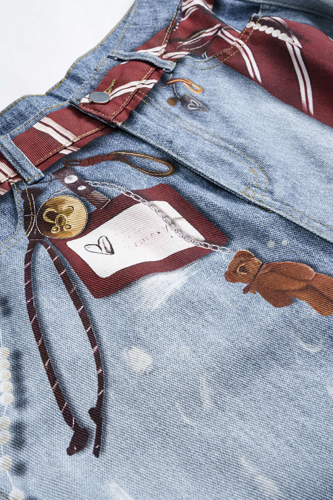 Denim Illusion Print High Waist Jeans - Image 4