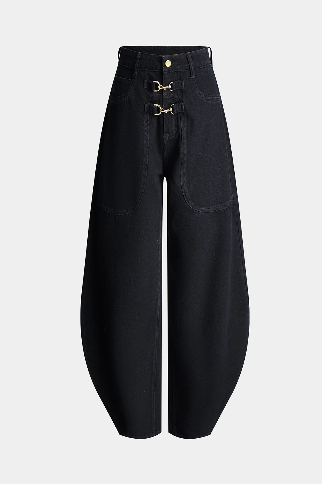 Denim Metallic Barrel Jeans