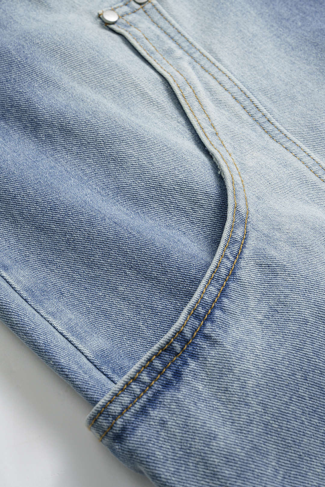 Denim Pocket Wide Leg Jeans - Image 3