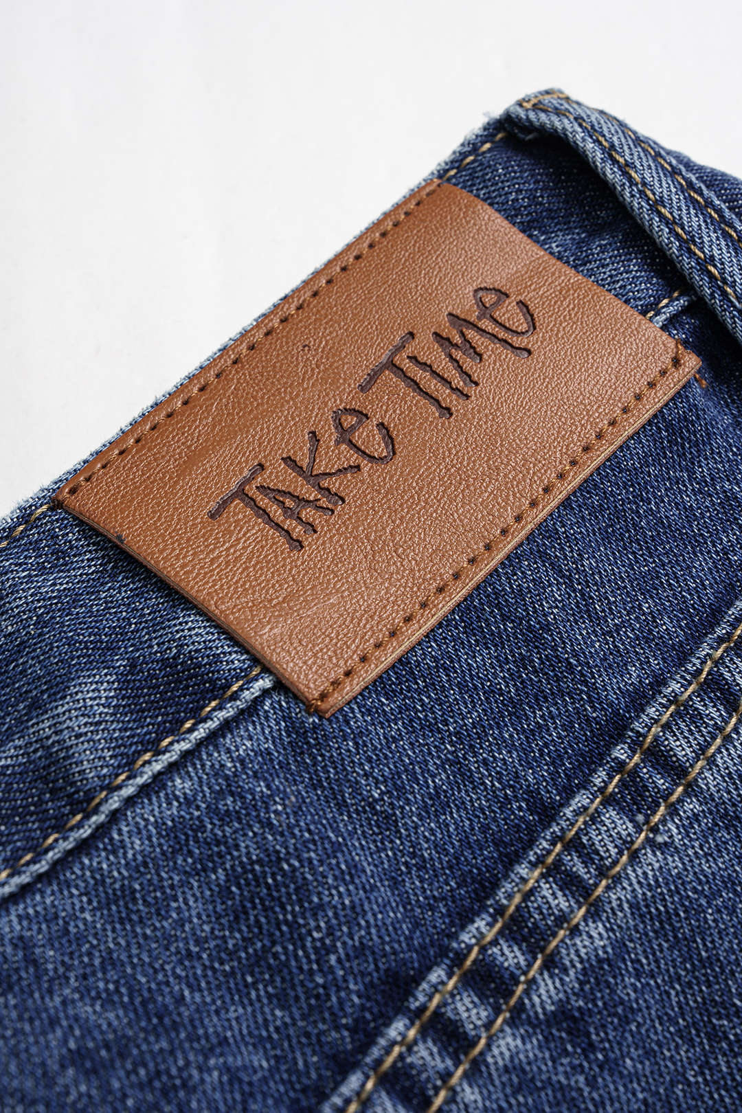 Denim Asymmetrical High Waist Jeans - Image 4
