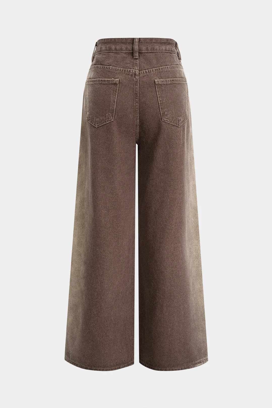Denim Pocket High Waist Wide Leg Jeans - Image 2