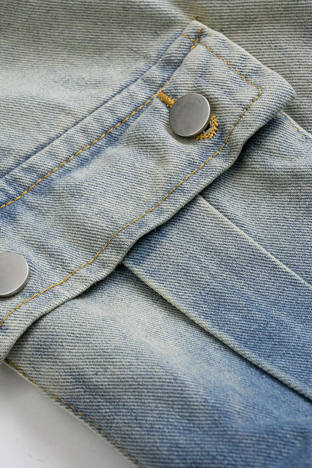 Denim High Waist Pocket Wide Leg Jeans - Image 3