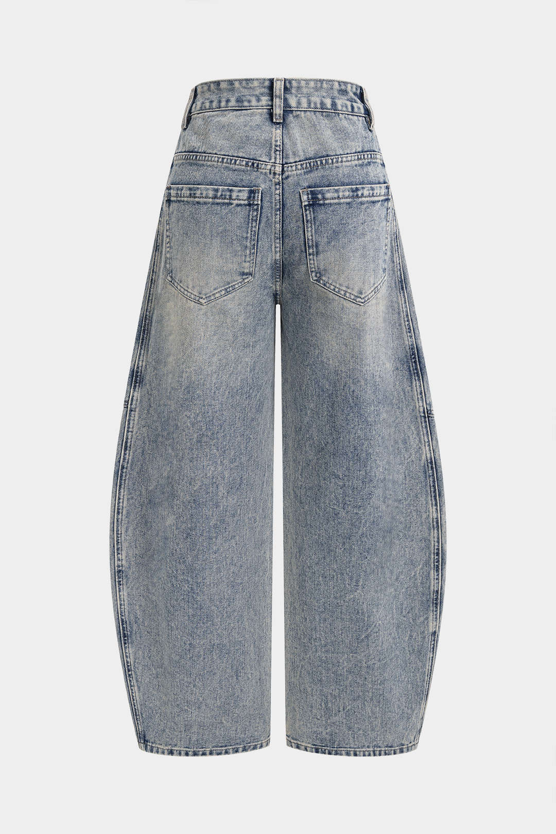 Denim Contrast Stripes Wide Leg Jeans - Image 2