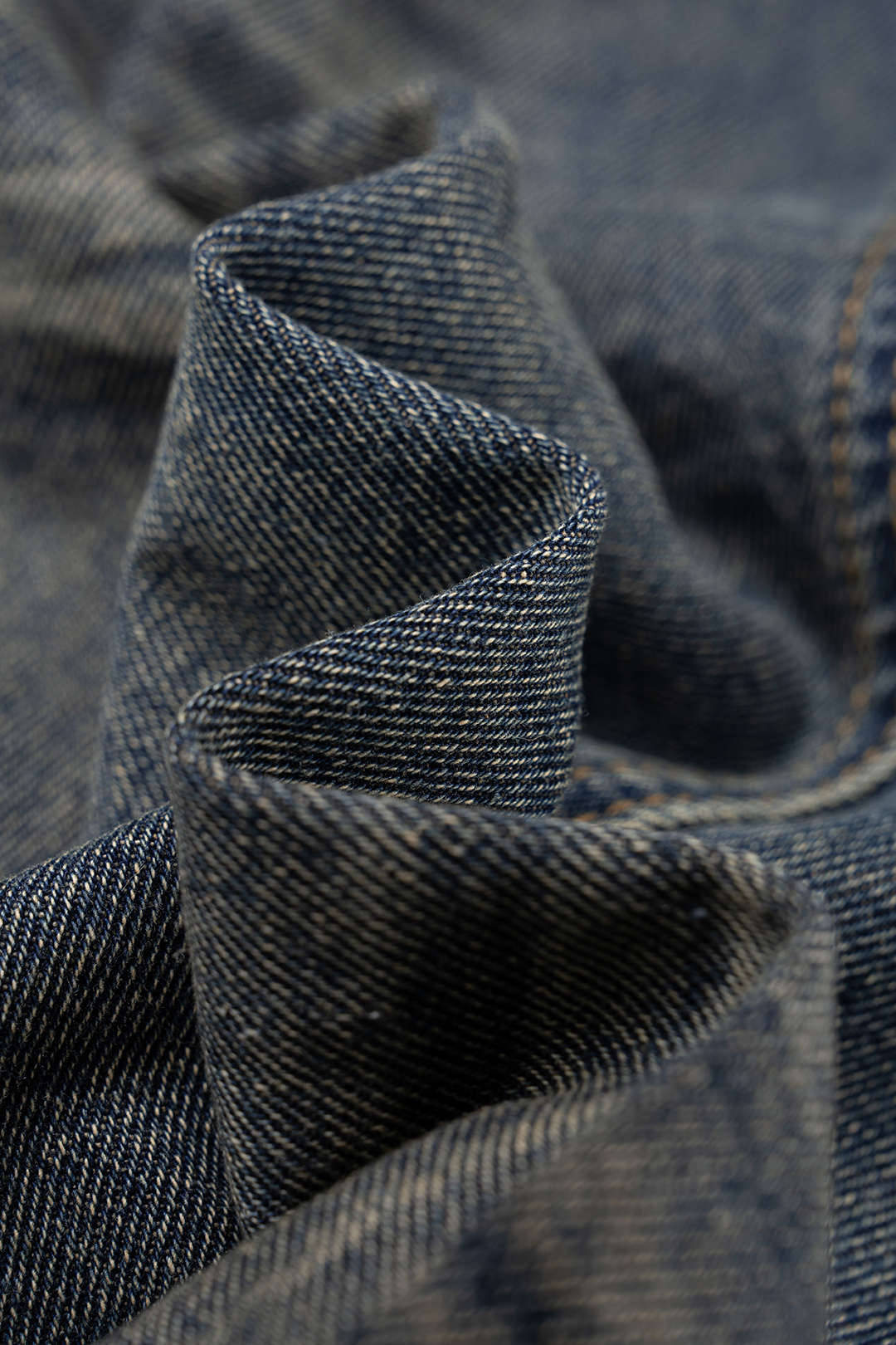 Denim Patchwork Faux Leather Wide Leg Jeans - Image 5