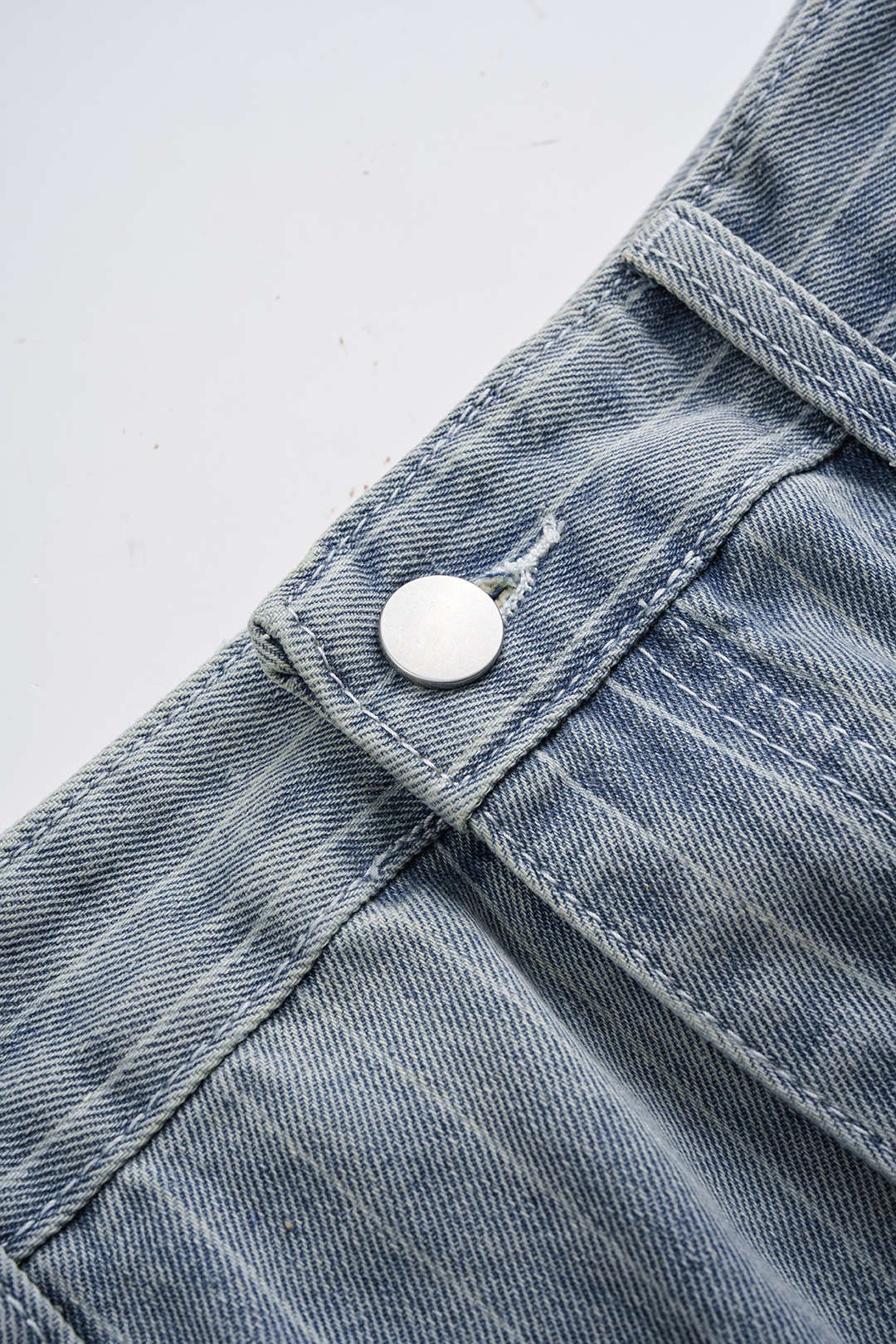 Denim Striped Pocket Wide Leg Jeans - Image 3