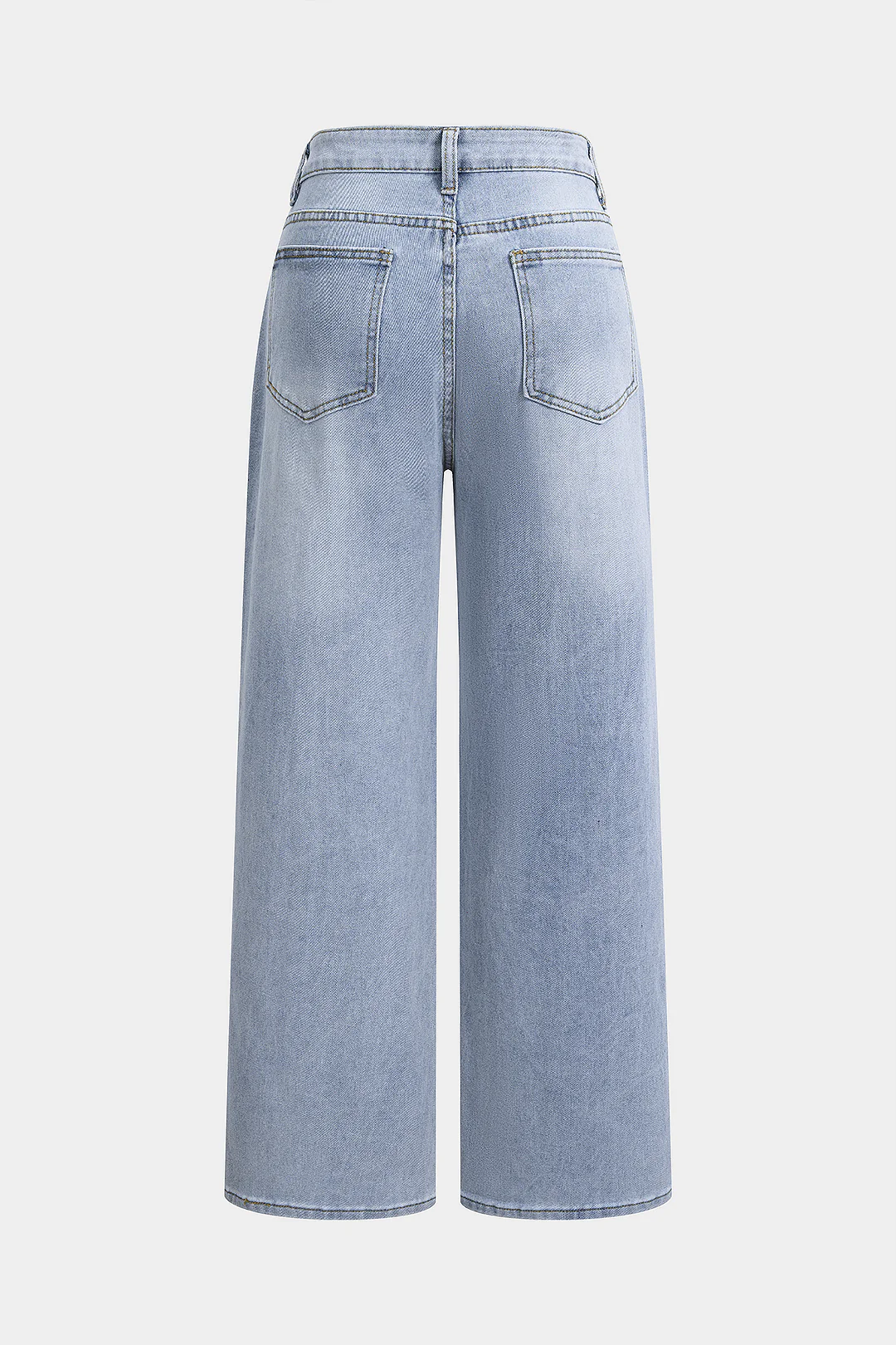 Denim Crossed Tie-Up Pocket Straight Leg Jeans - Image 2