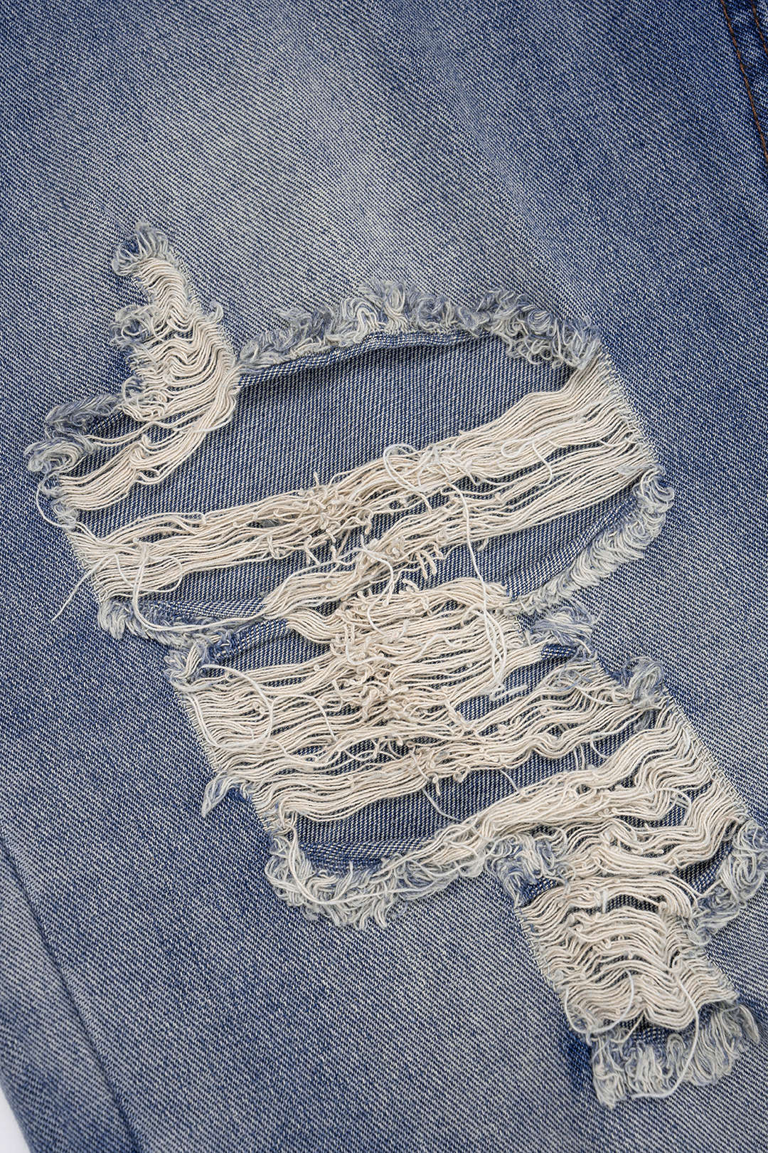 Denim Ripped Letter Seamdetail Straight Leg Jeans - Image 3