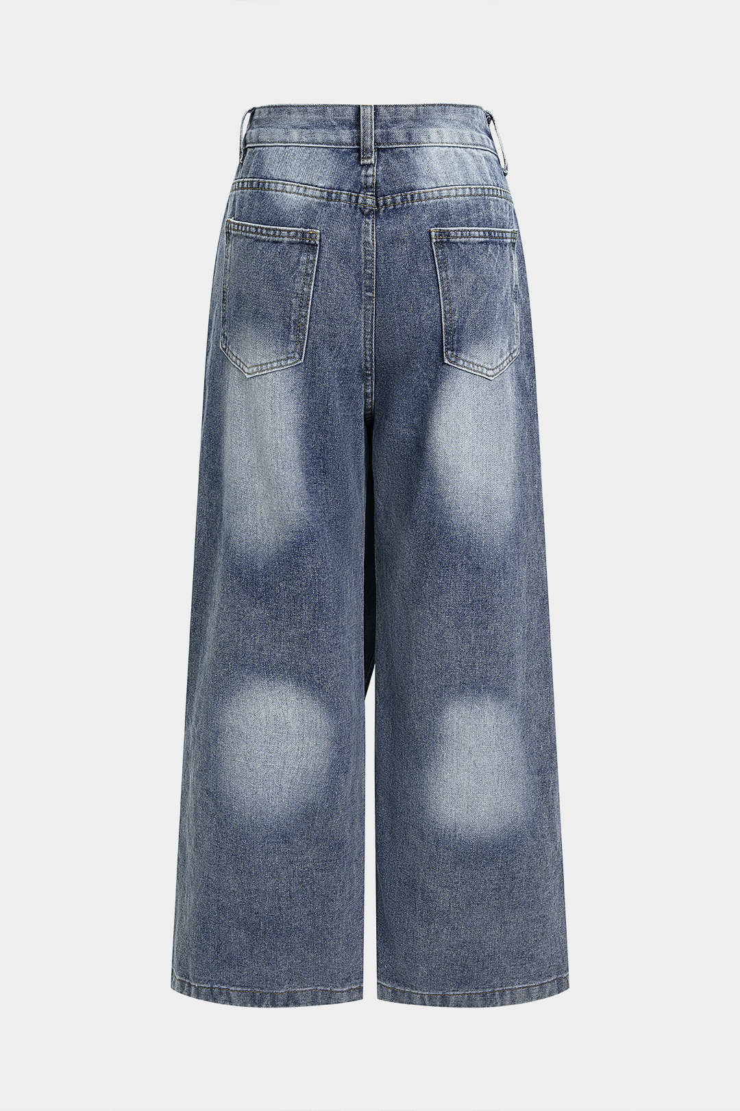 Denim Asymmetrical Wide Leg Jeans - Image 2