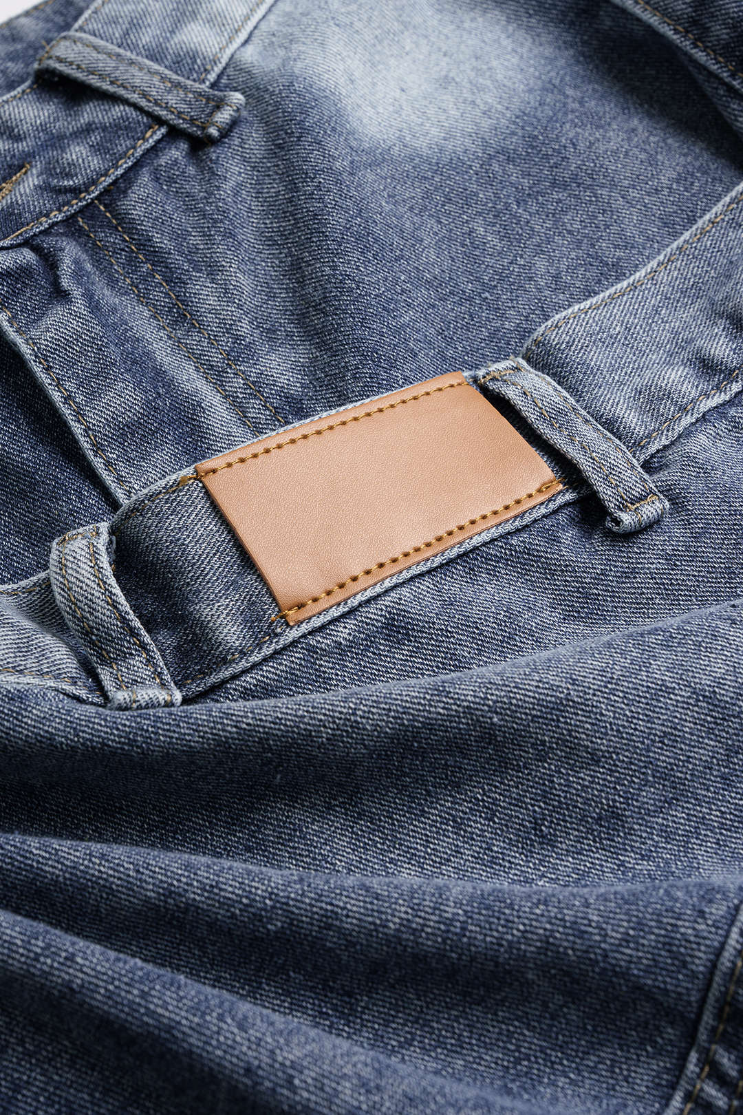 Denim Asymmetrical Wide Leg Jeans - Image 3