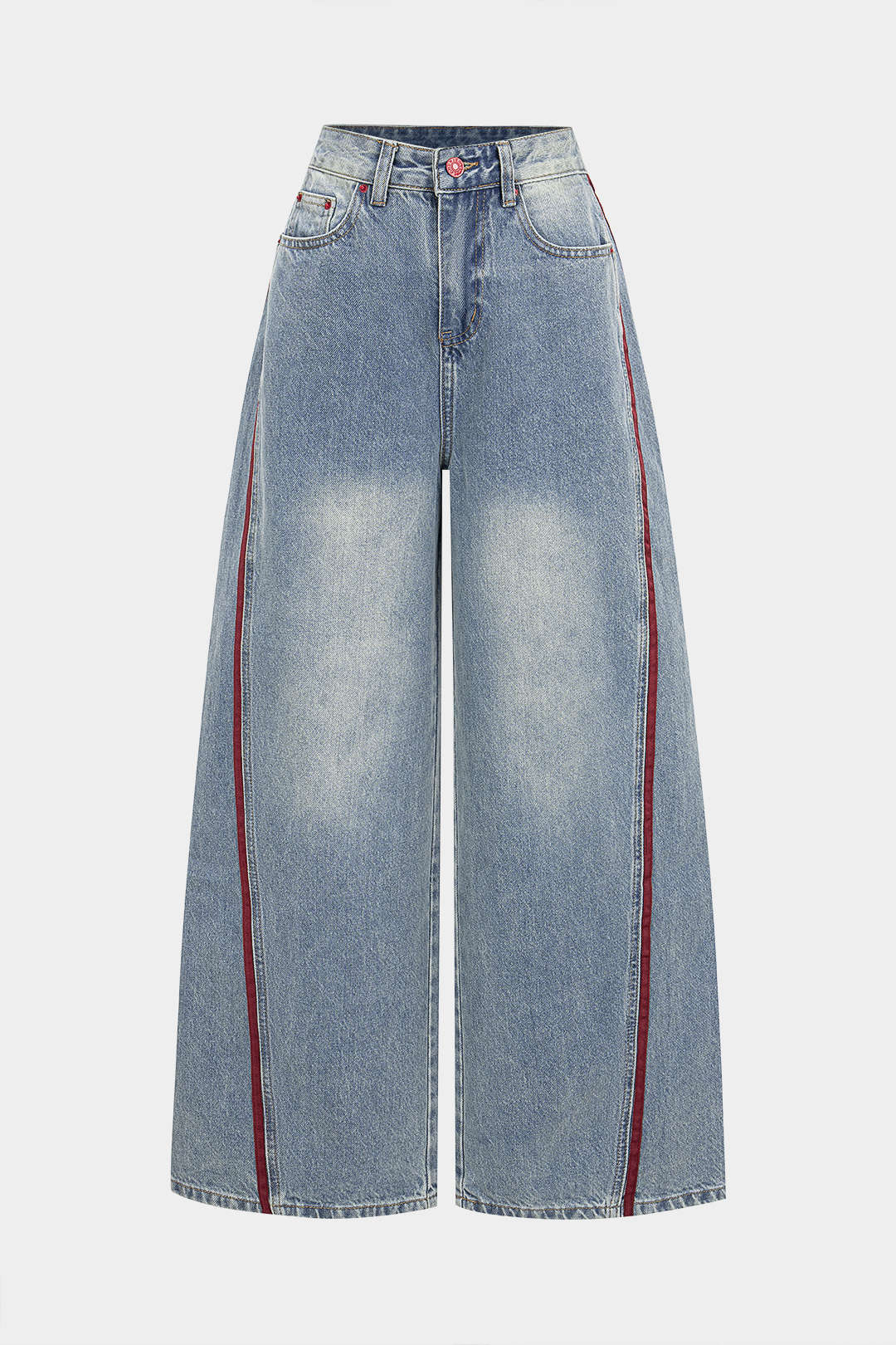 Denim Contrast Pocket High Waist Jeans - Image 5