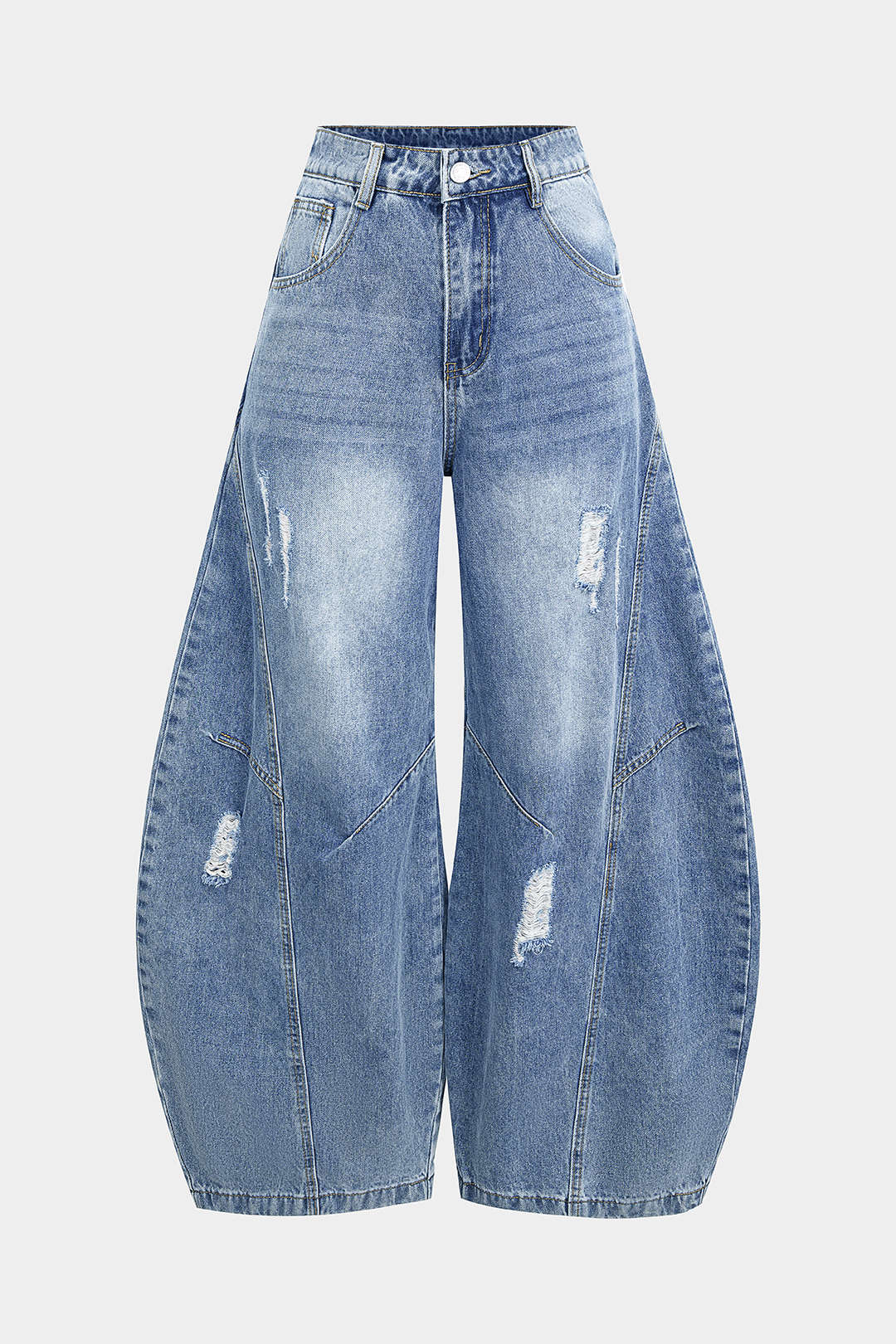 Denim Ripped Wide Leg Jeans