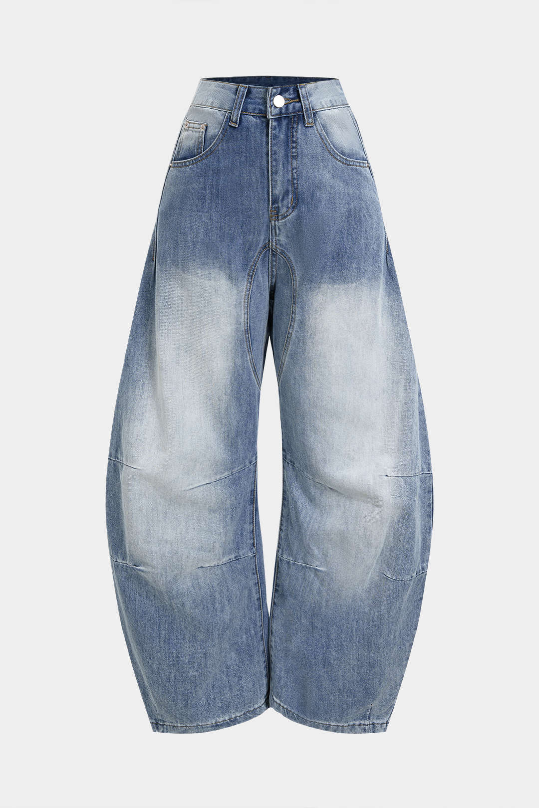 Denim Plaid Print Asymmetrical Tie-Up Wide Leg Jeans - Image 2