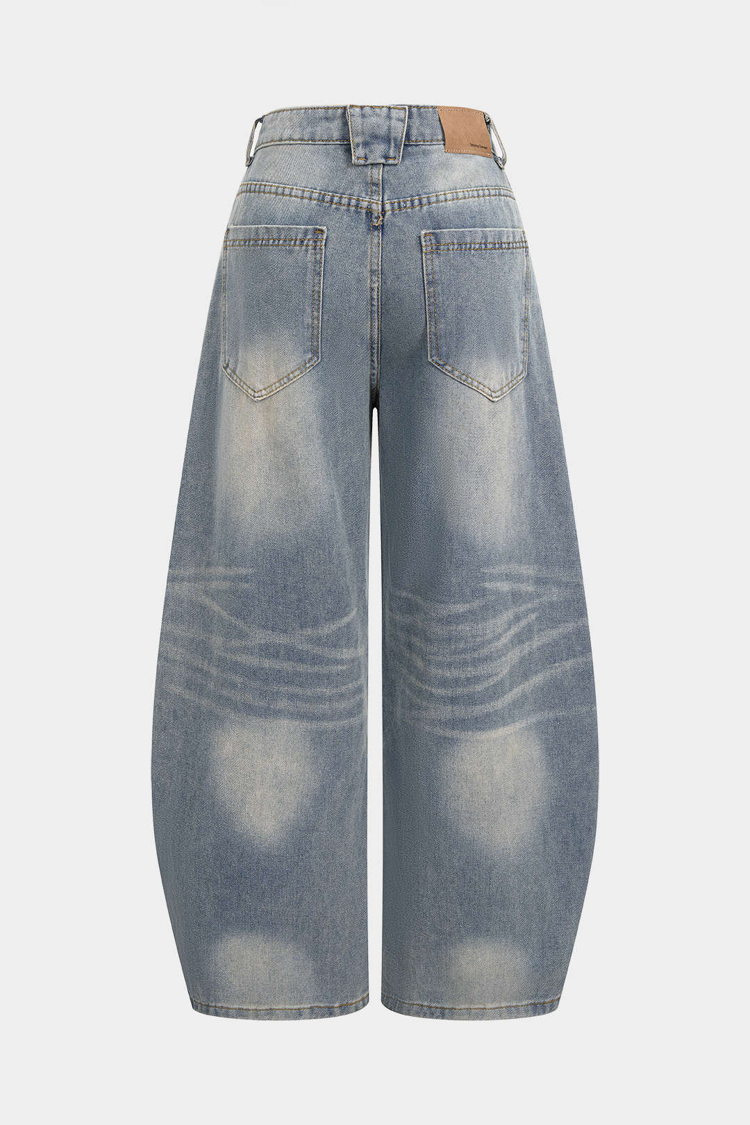 Denim Metallic Buckle Wide Leg Jeans - Image 2