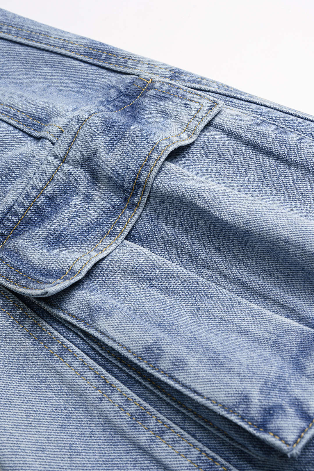 Denim Pocket Wide Leg Jeans - Image 3