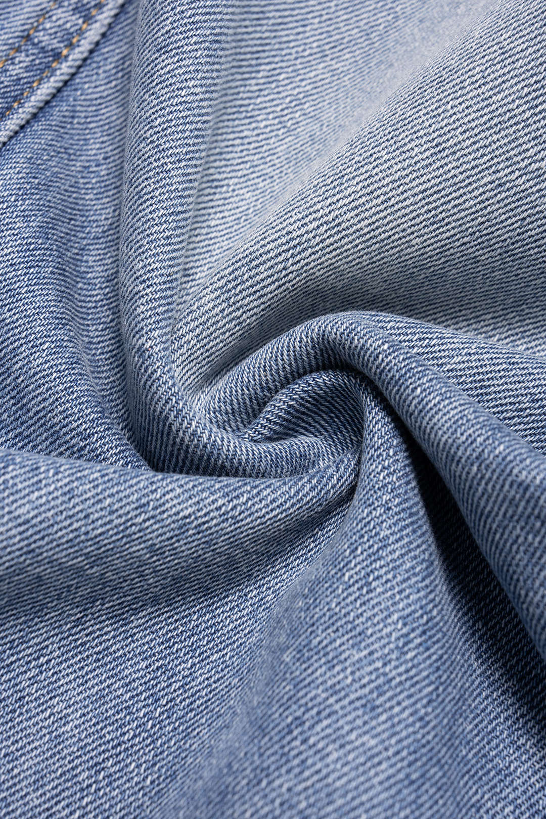 Denim Button Pocket Wide Leg Jeans - Image 5