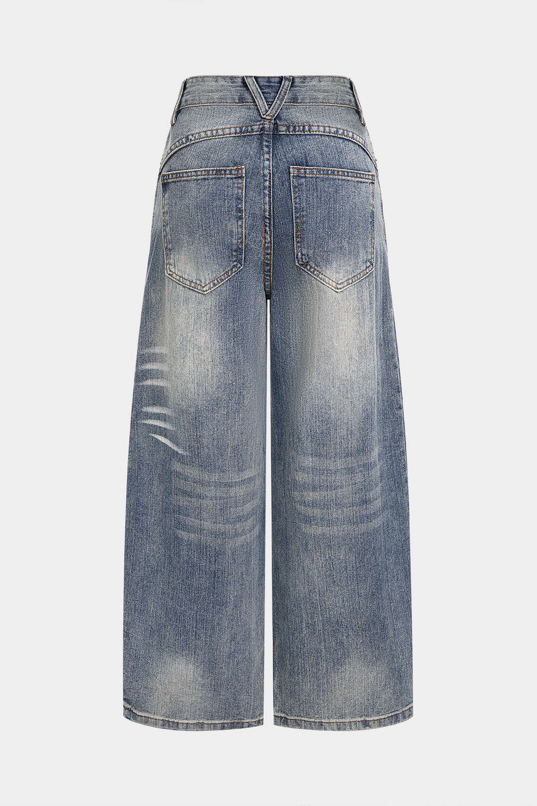Denim Pocket High Waist Wide Leg Jeans - Image 2