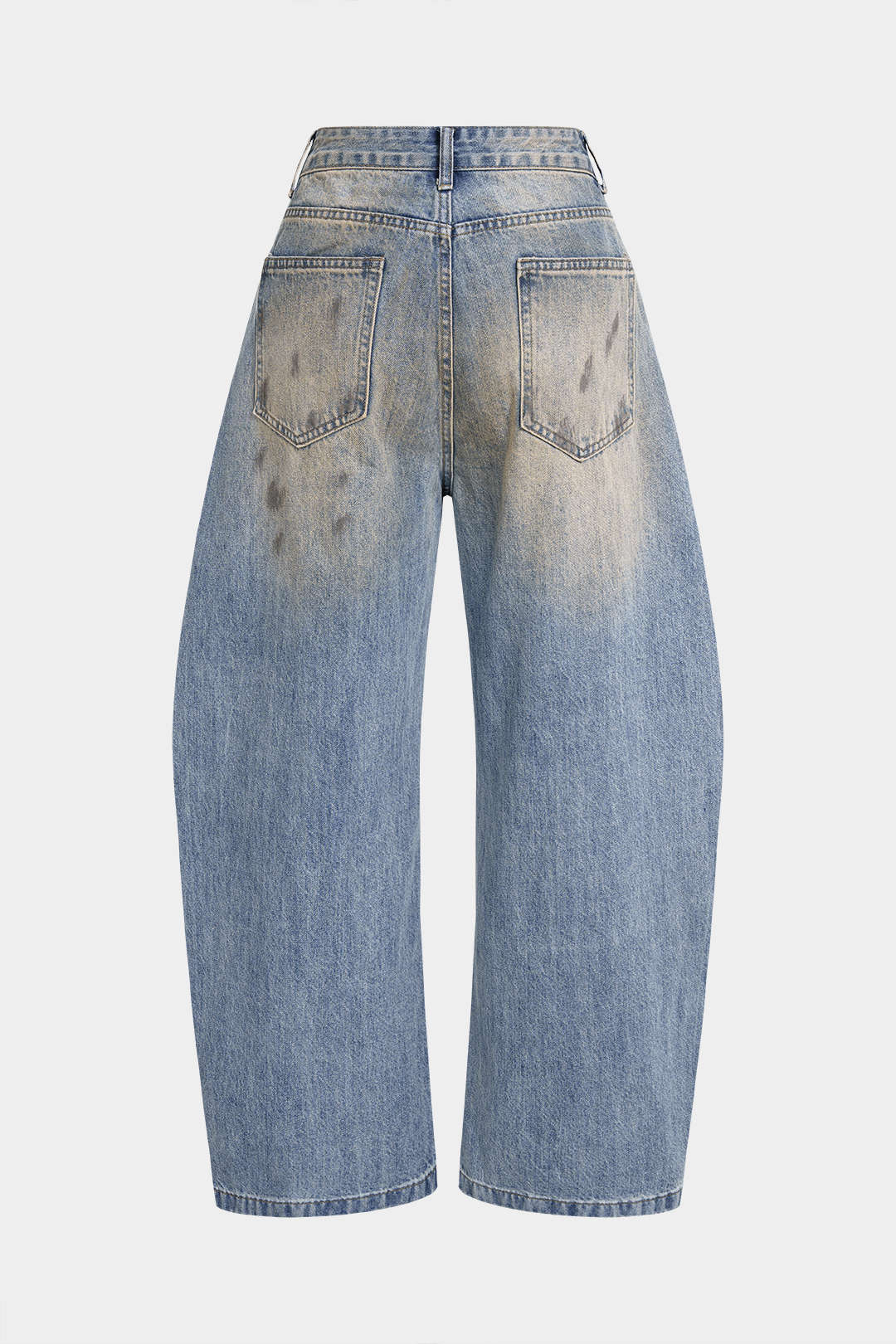 Denim Asymmetrical Wide Leg Jeans - Image 2