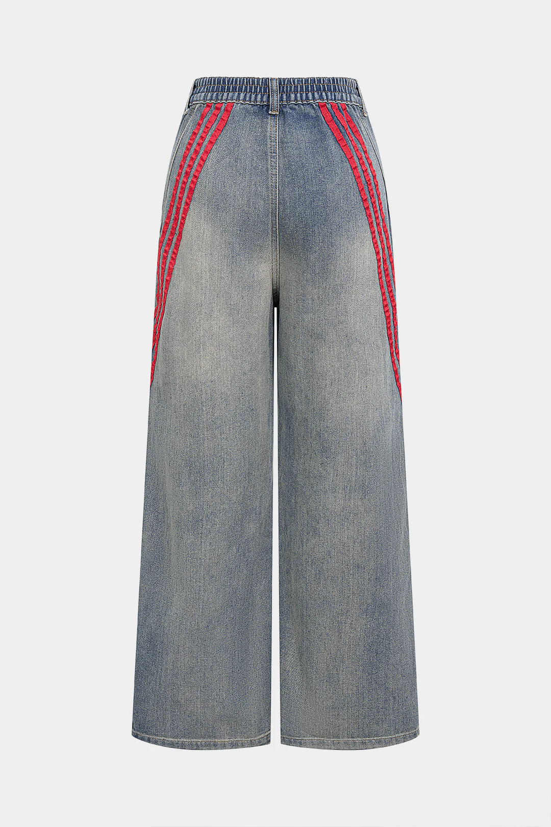 Denim Striped Straight Leg Jeans - Image 2