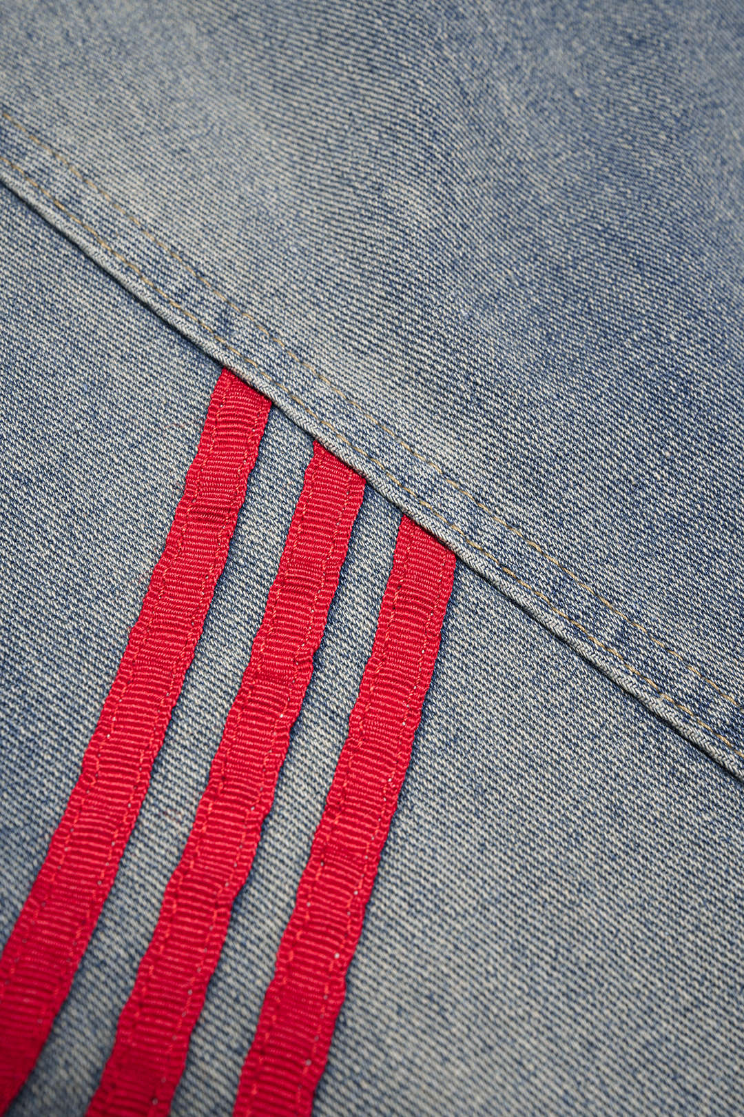 Denim Striped Straight Leg Jeans - Image 3