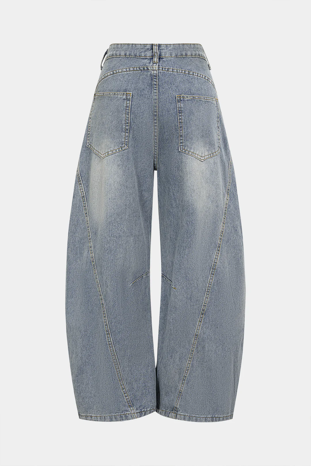 Denim Frayed Pocket Wide Leg Jeans - Image 2