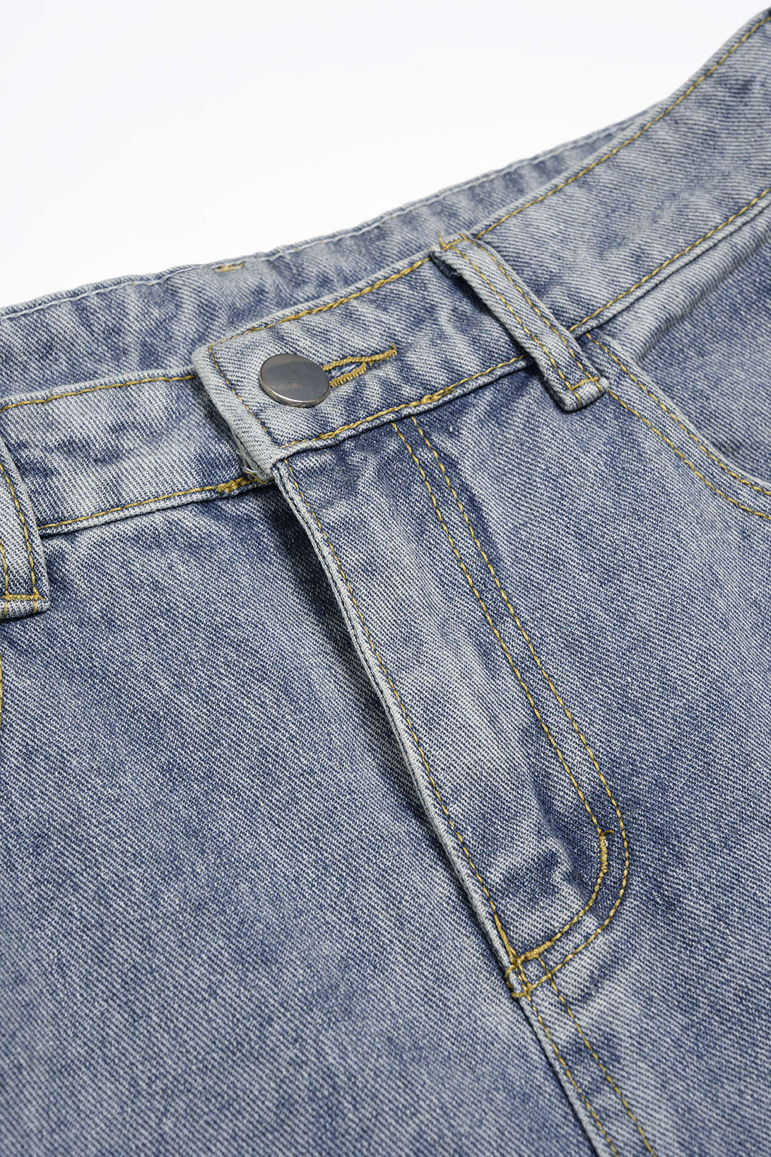 Denim Frayed Pocket Wide Leg Jeans - Image 3