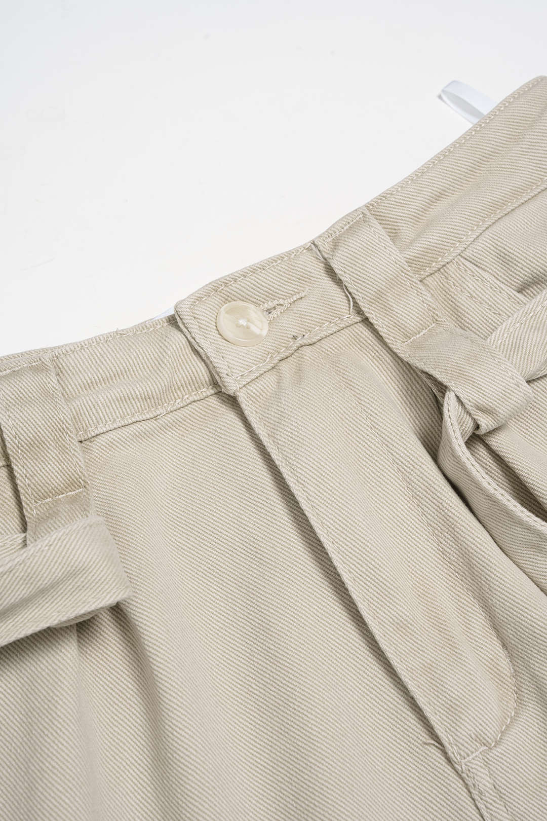 Denim Pocket Belted Wide Leg Jeans - Image 3