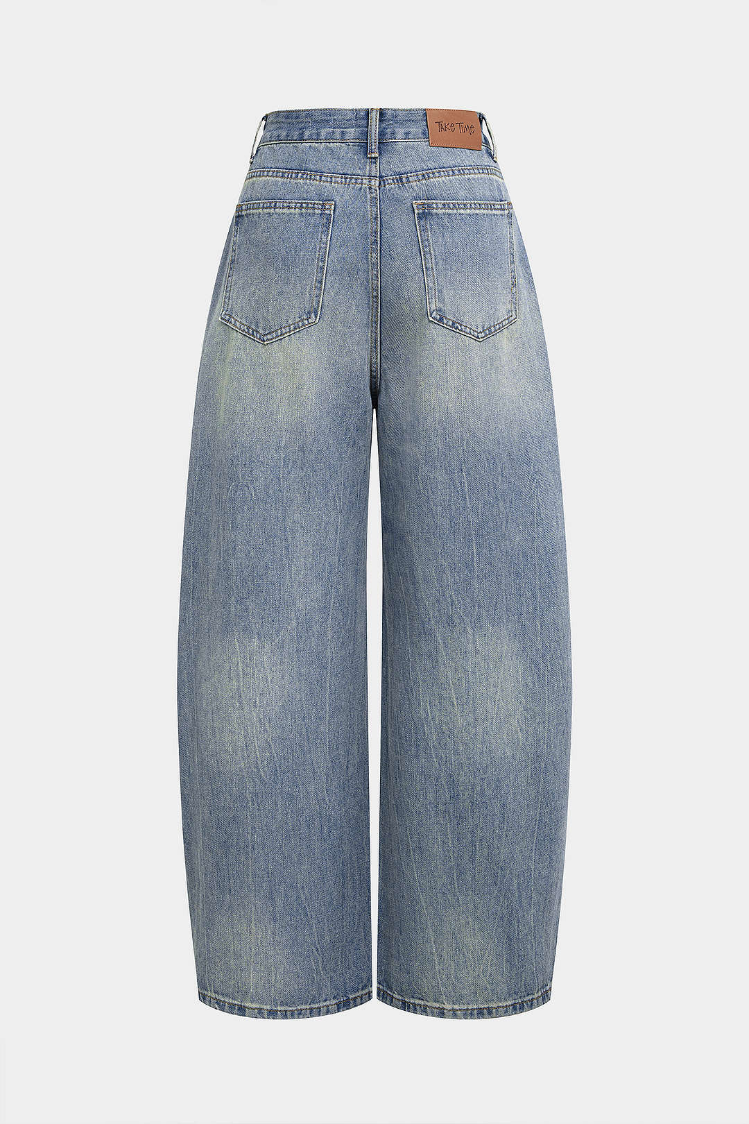 Denim Asymmetrical Wide Leg Jeans - Image 2