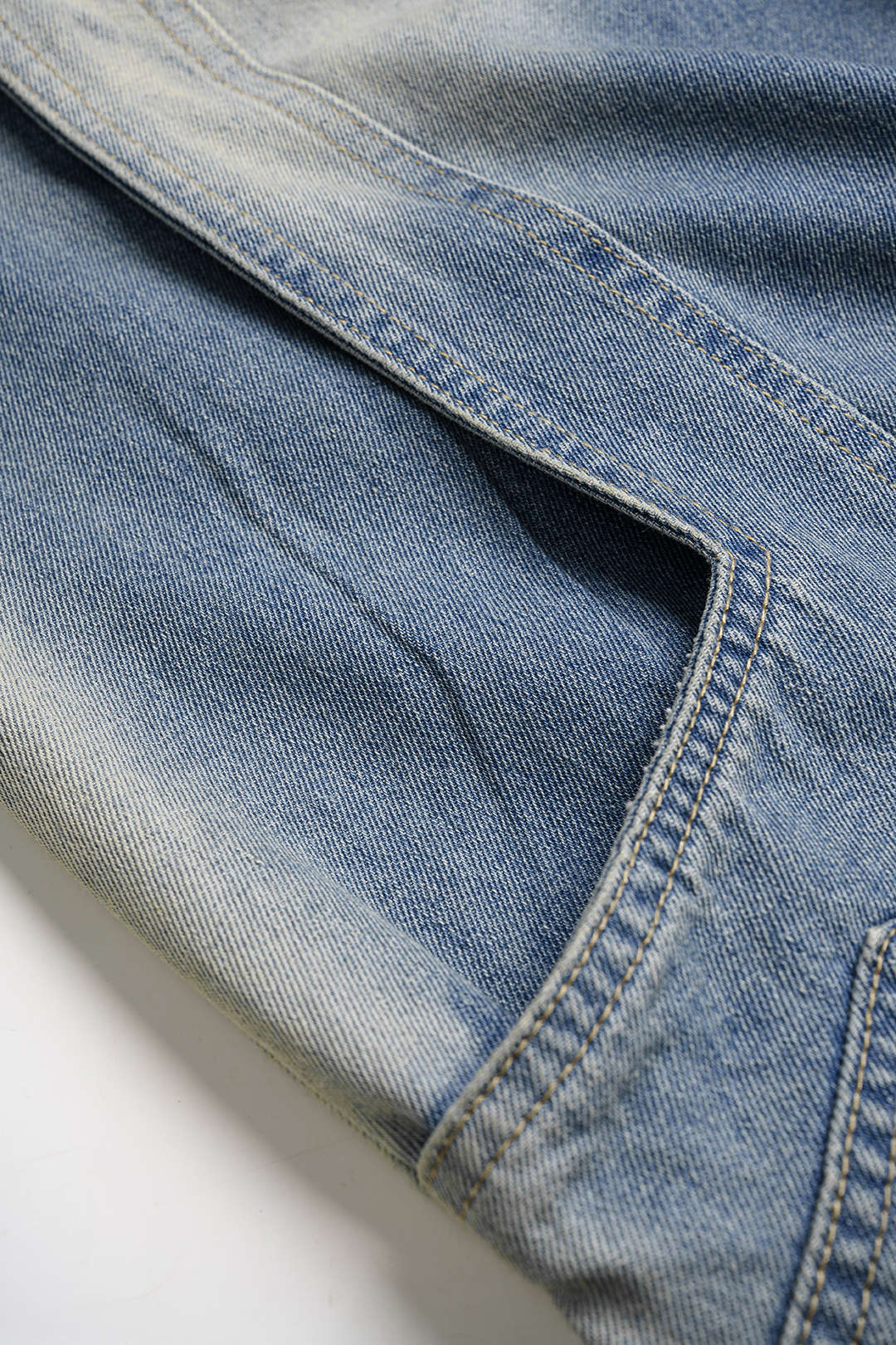 Denim Washed Pocket Wide Leg Jeans - Image 4