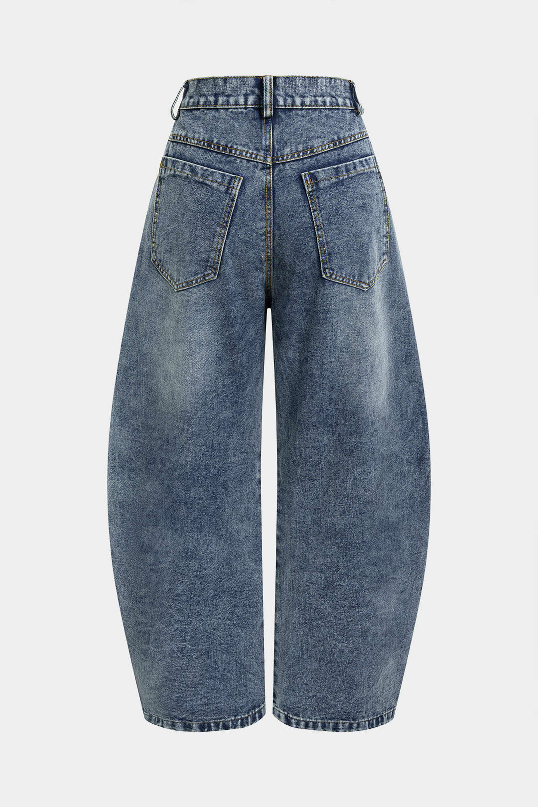 Denim Striped Pocket Wide Leg Jeans - Image 2