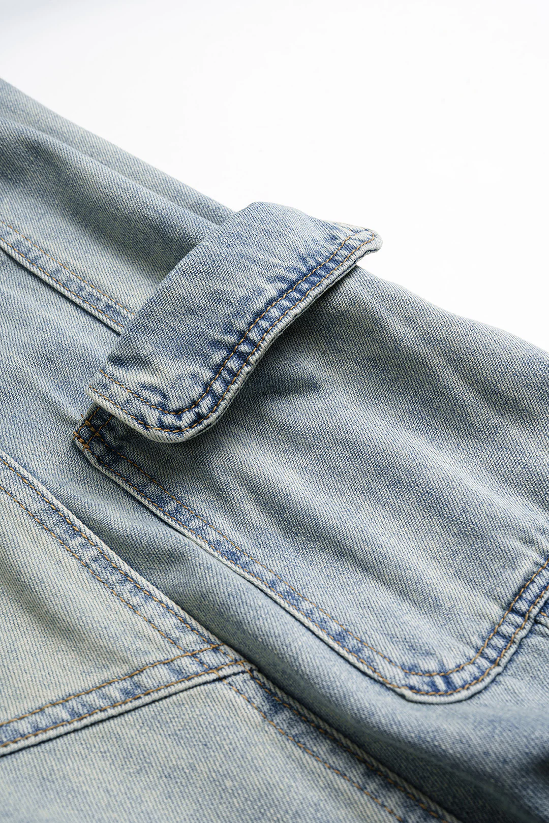 Denim Pocket High Waist Wide Leg Jeans - Image 4