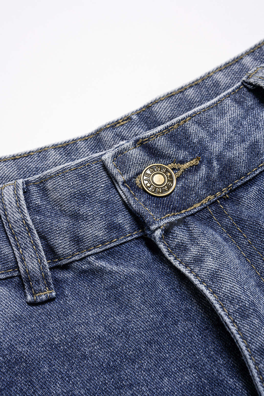 Denim Asymmetrical Straight Leg Jeans - Image 3