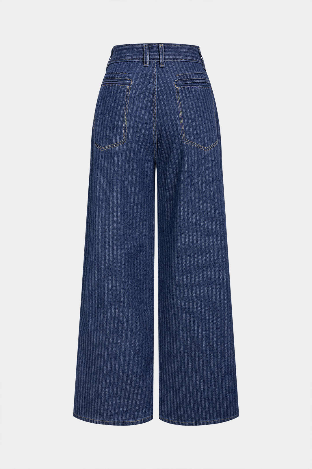 Denim Striped Straight Leg Jeans - Image 2