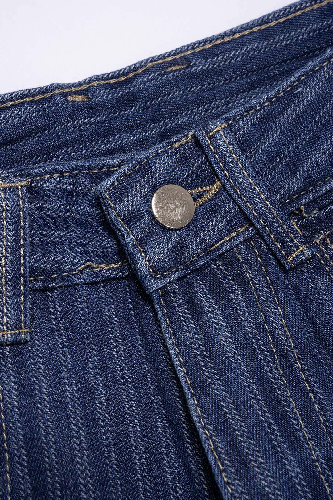 Denim Striped Straight Leg Jeans - Image 3