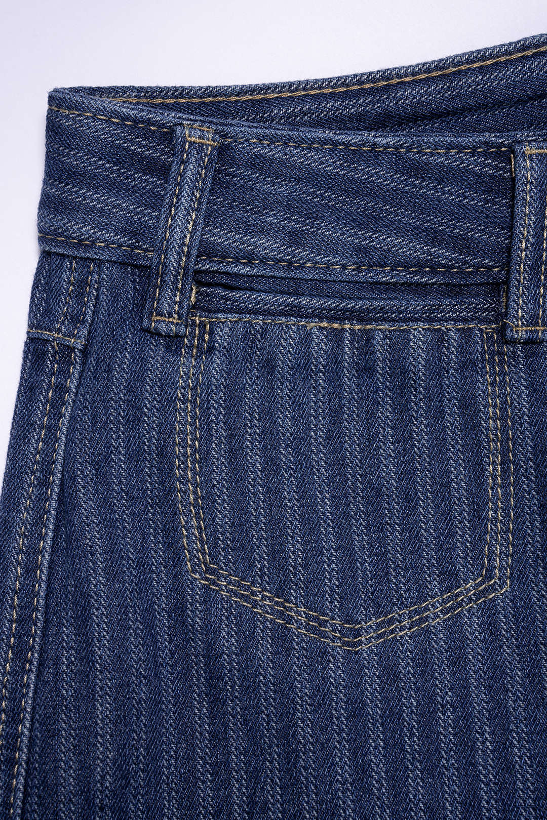 Denim Striped Straight Leg Jeans - Image 4