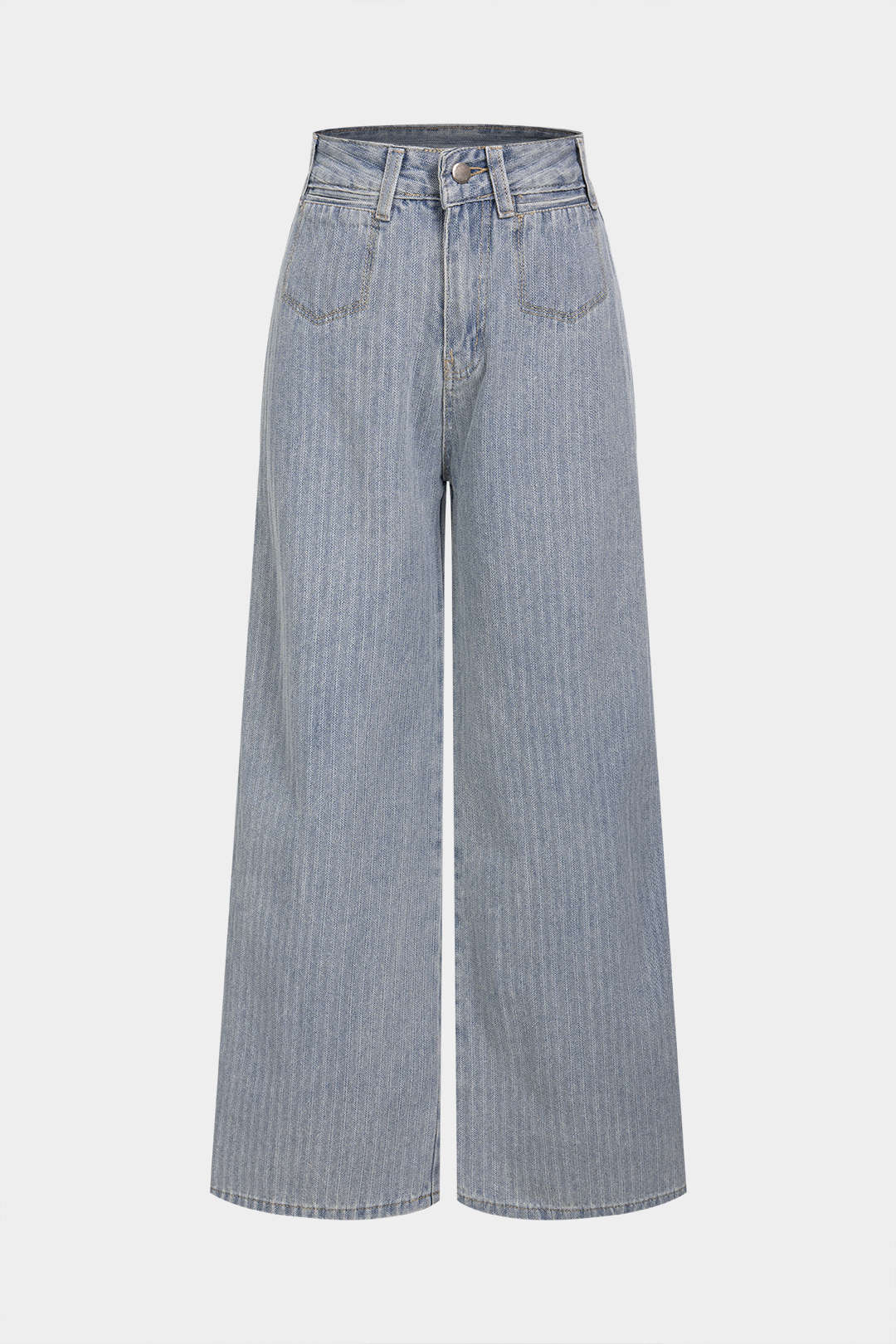 Denim Striped Straight Leg Jeans - Image 6