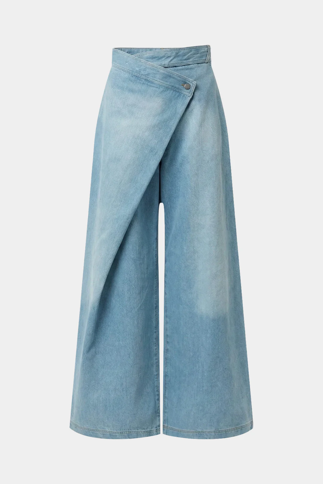 Denim Asymmetrical Wide Leg Jeans