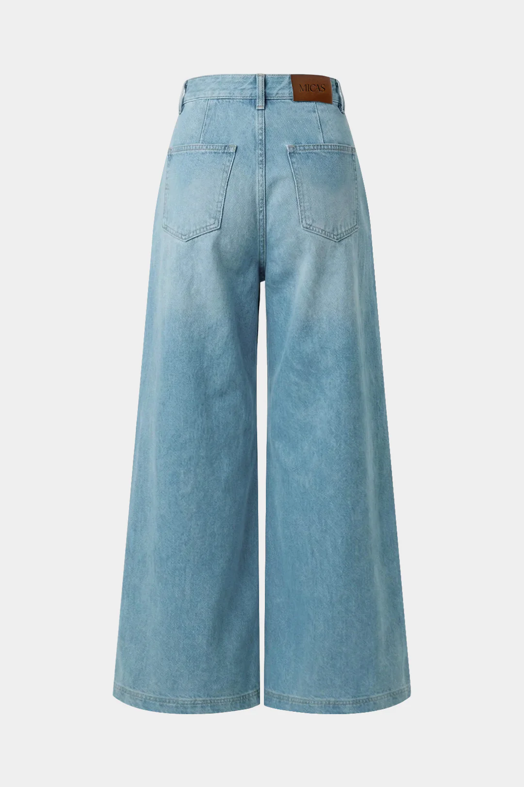 Denim Asymmetrical Wide Leg Jeans - Image 2