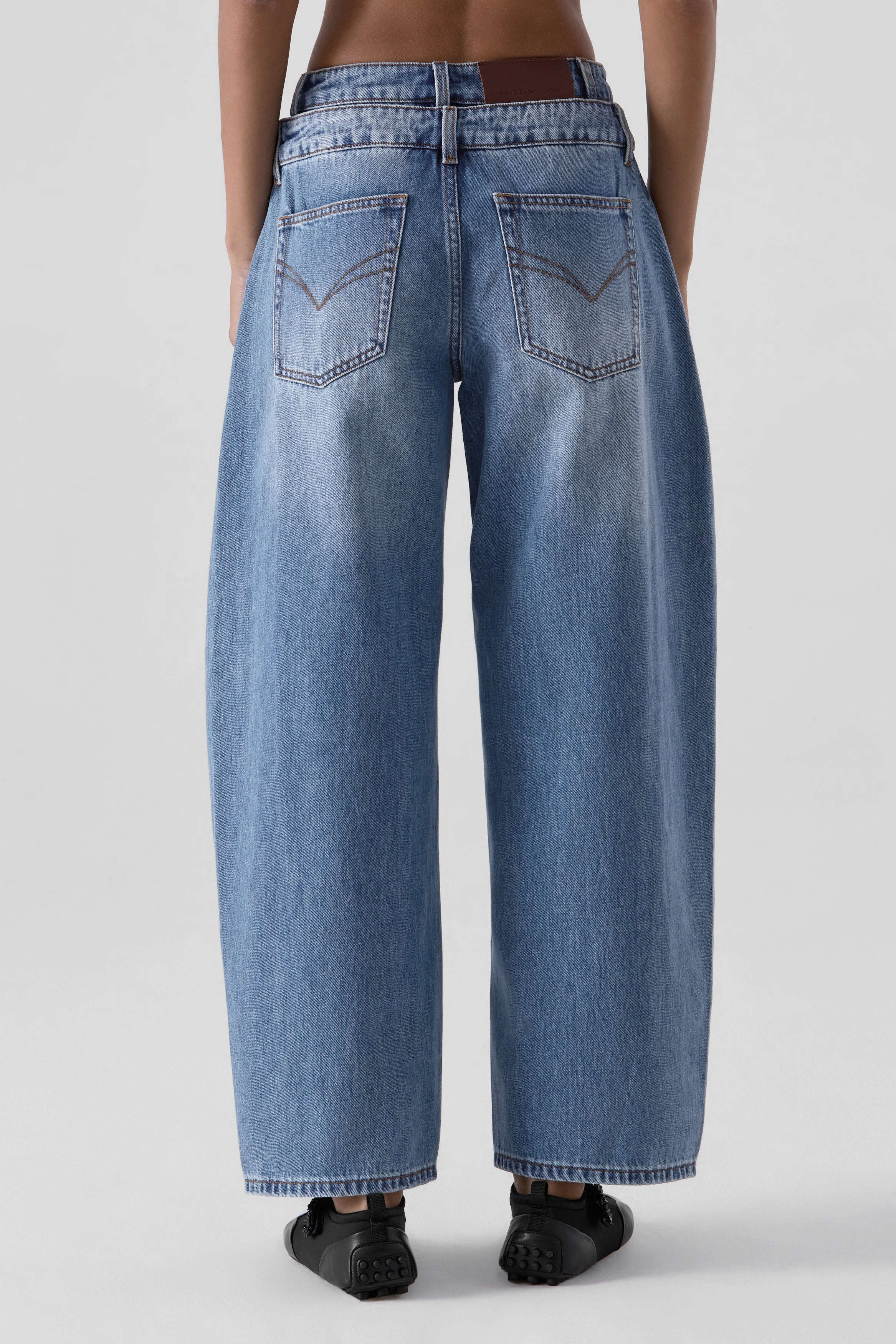 Denim Asymmetrical Barrel Jeans - Image 2